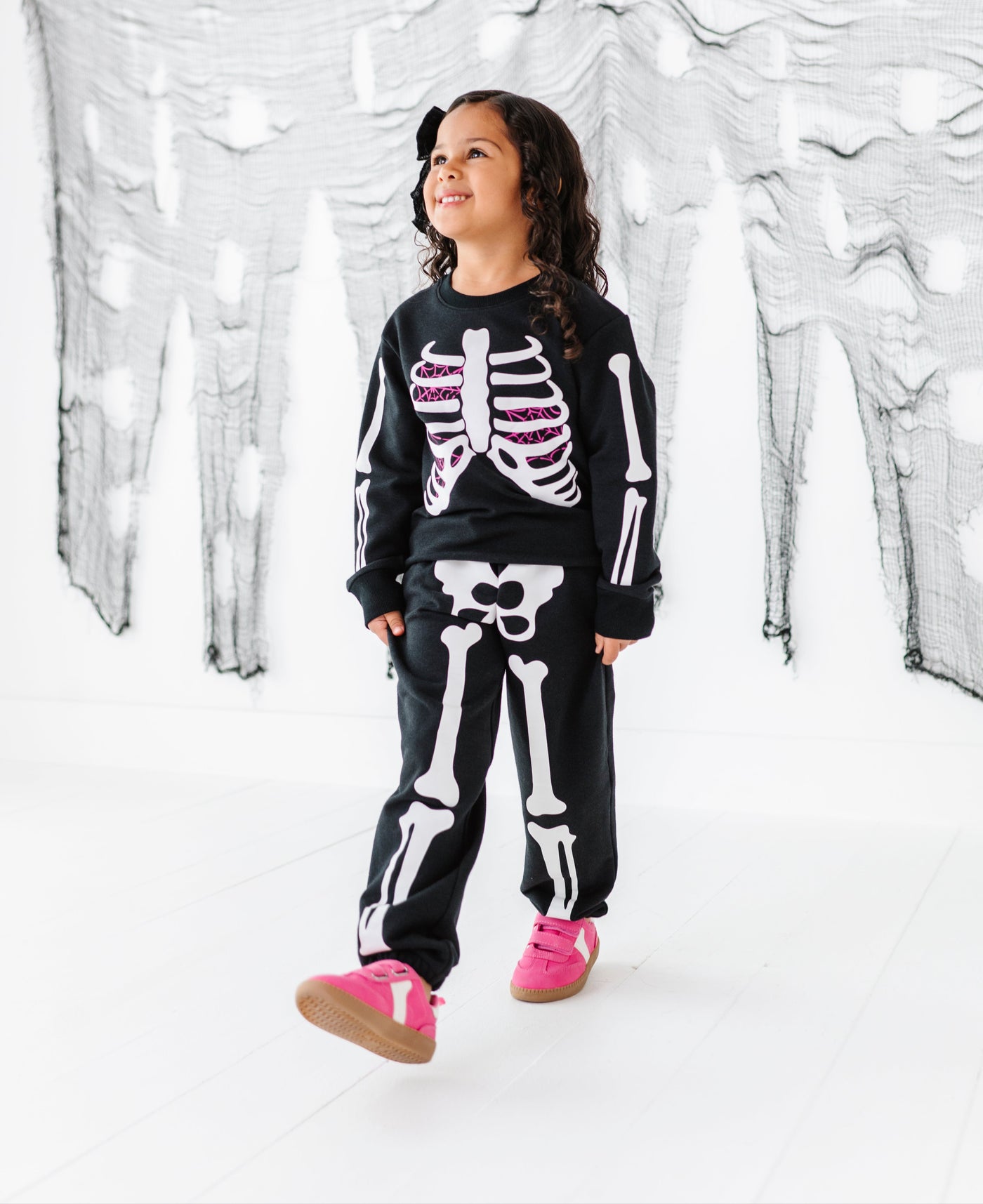 Bones Glow-In-The-Dark Jogger Set- PINK