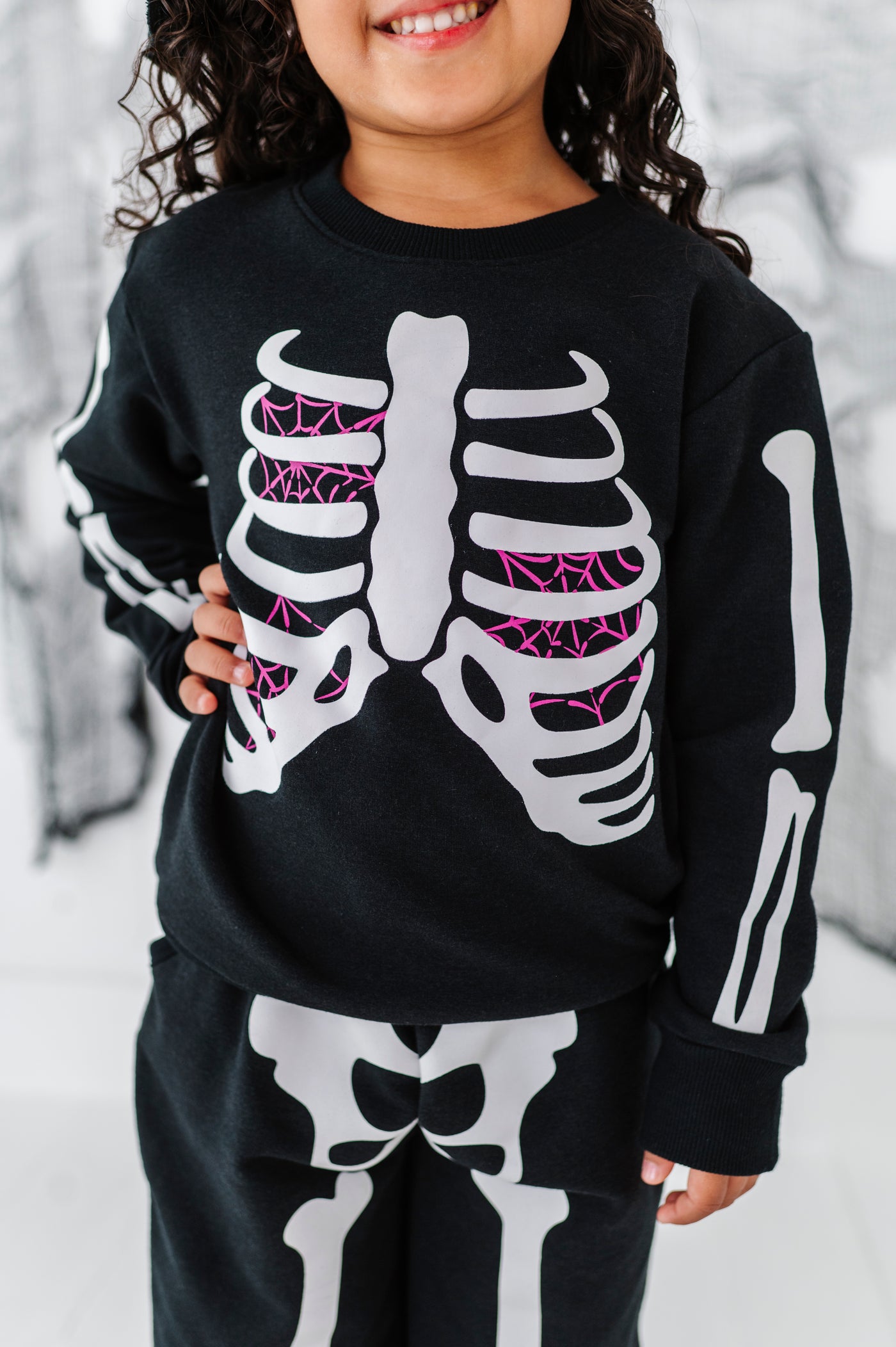 Bones Glow-In-The-Dark Jogger Set- PINK