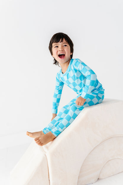 Blue Checker Bamboo Pajama Set