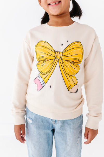 Pencil Bow Crewneck Sweatshirt