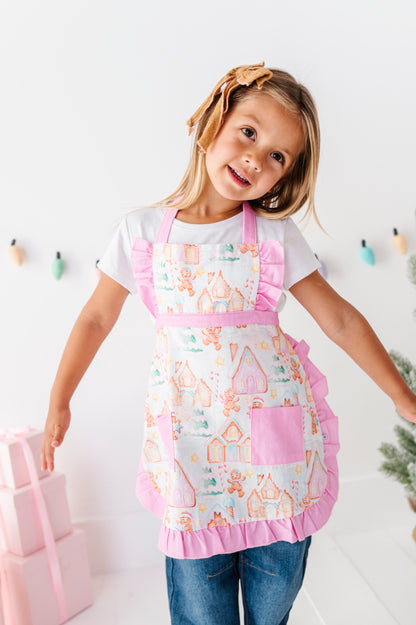 Gingerbread Lane Ruffle Baking Apron