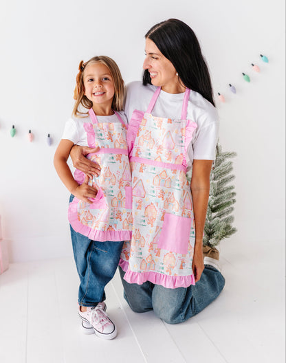 Gingerbread Lane Ruffle Baking Apron