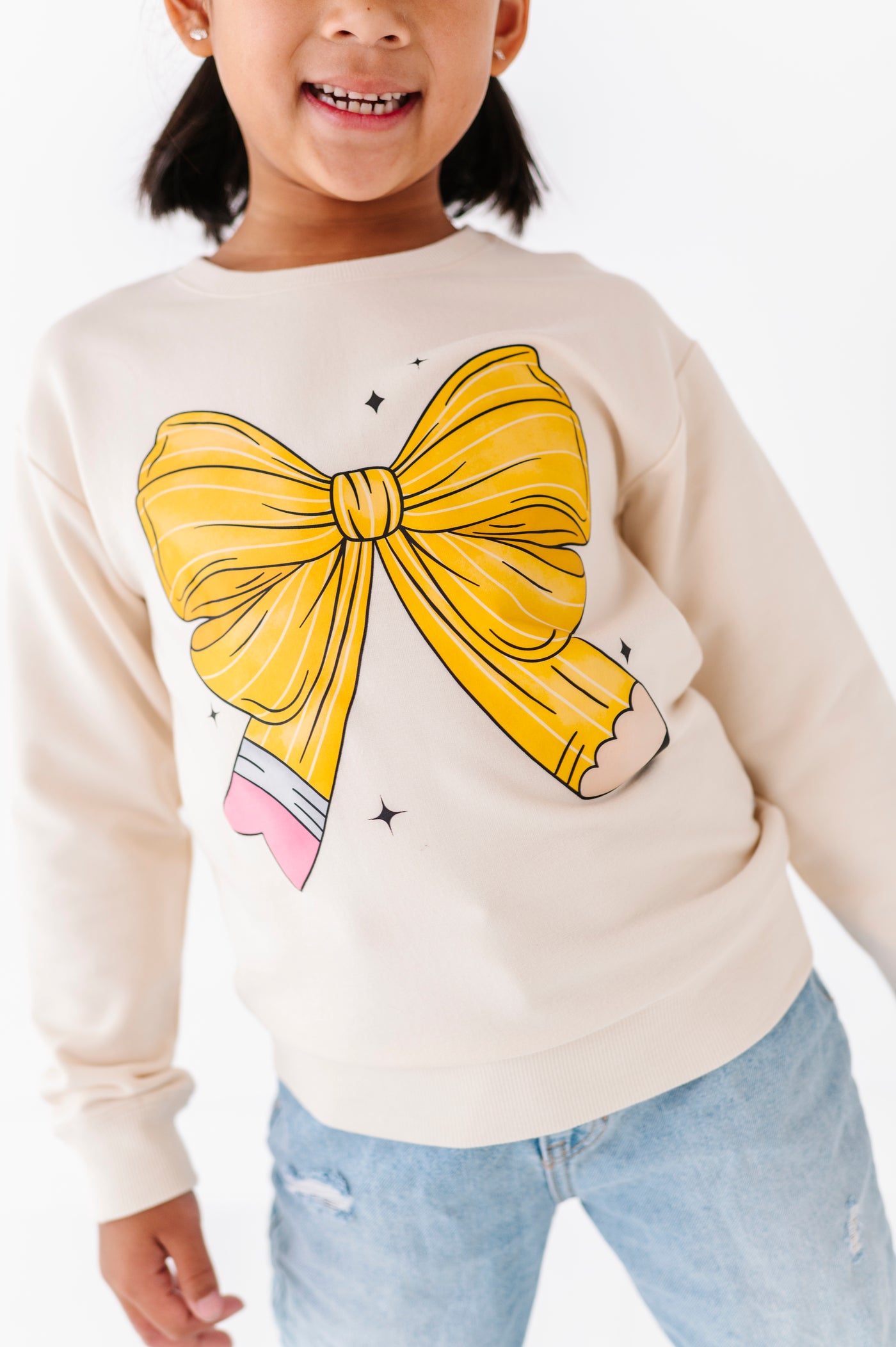 Pencil Bow Crewneck Sweatshirt