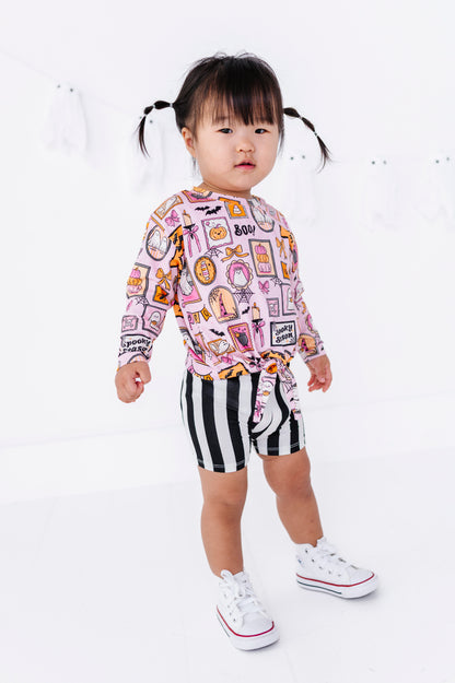 Spooky Stripes Bamboo Biker Shorts