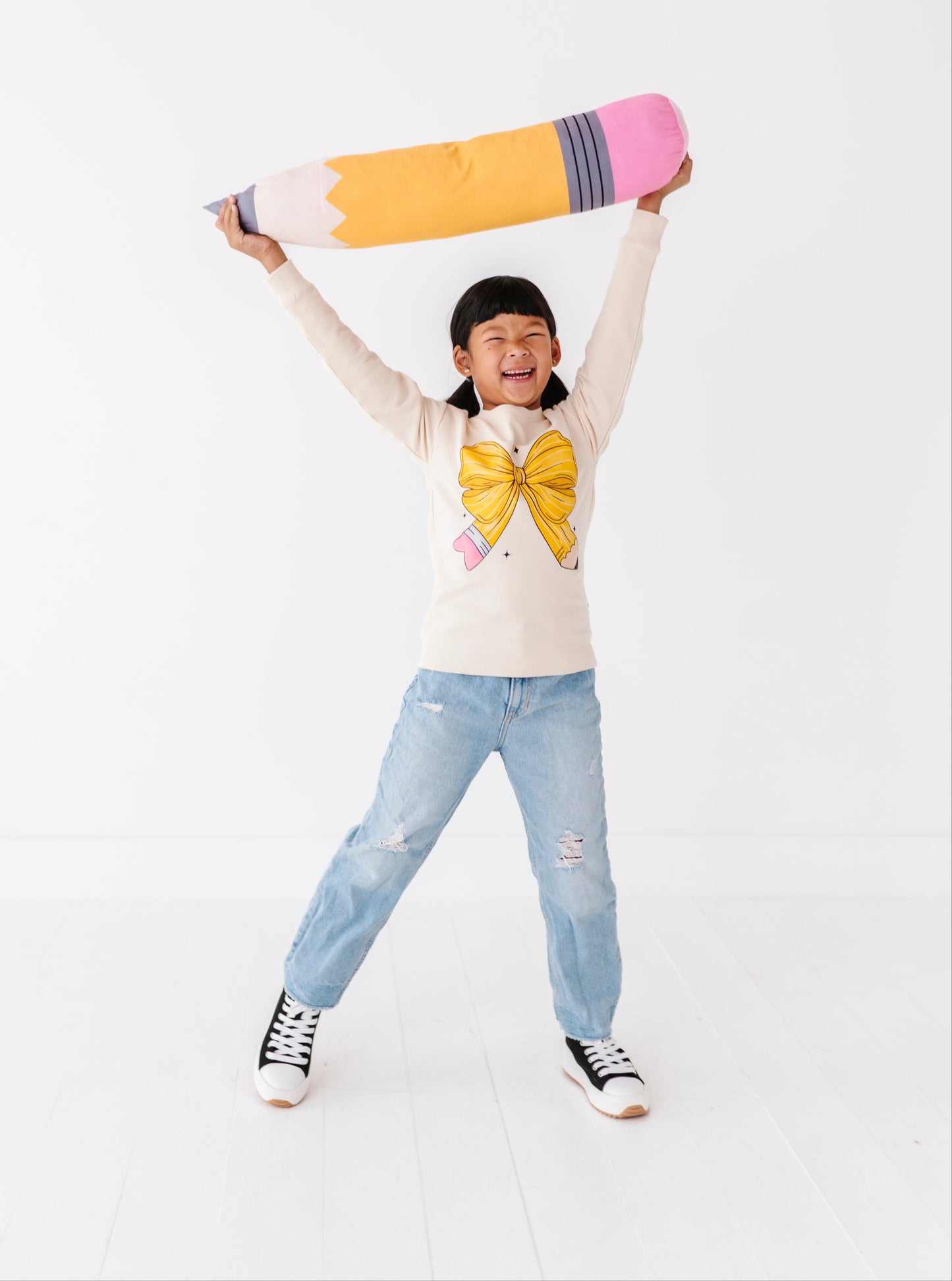 Pencil Bow Crewneck Sweatshirt