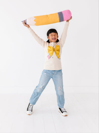 Pencil Bow Crewneck Sweatshirt