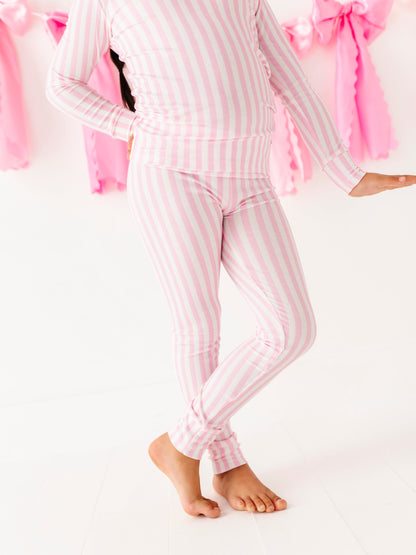 Breathable bamboo kids pajamas with long sleeve top and pants