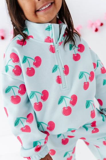 Cherry Quarter Zip Sweatshirt