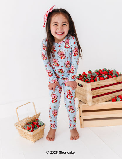 Toddler girl wearing Strawberry Shortcake™ bamboo pajamas 