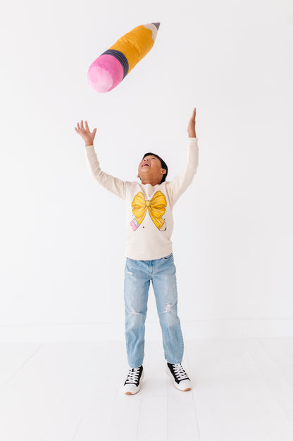 Pencil Bow Crewneck Sweatshirt