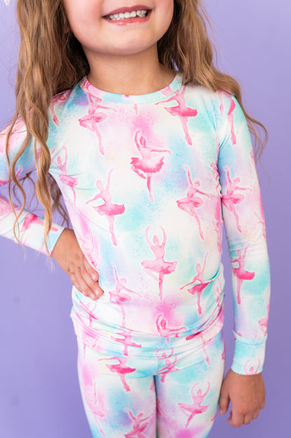 Pastel Pirouettes 2-Piece Pajamas