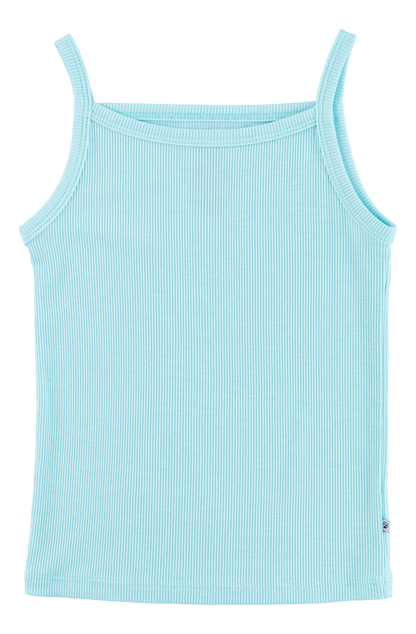Aqua Ribbed Tank Top