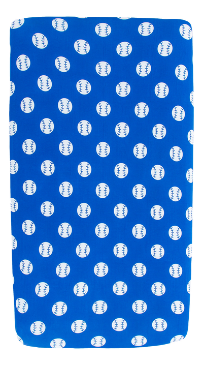 baseball crib sheet -BLUE