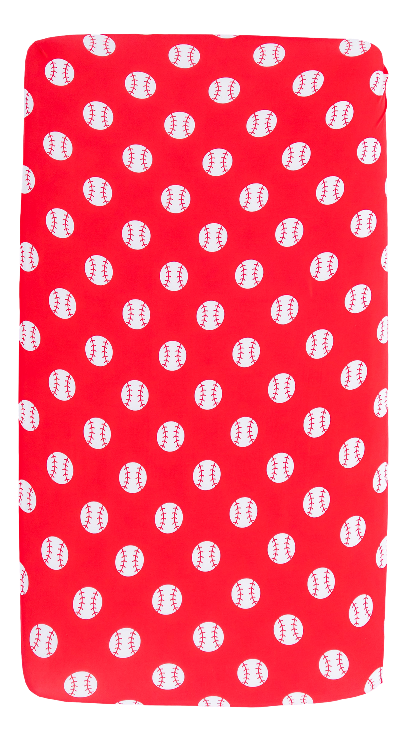 baseball crib sheet -RED