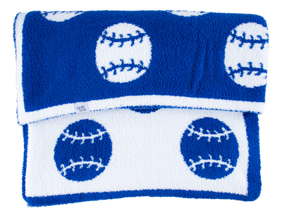 baseball plush birdie blanket- BLUE/THROW