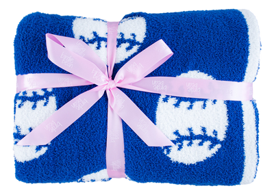 baseball plush birdie blanket- BLUE/THROW
