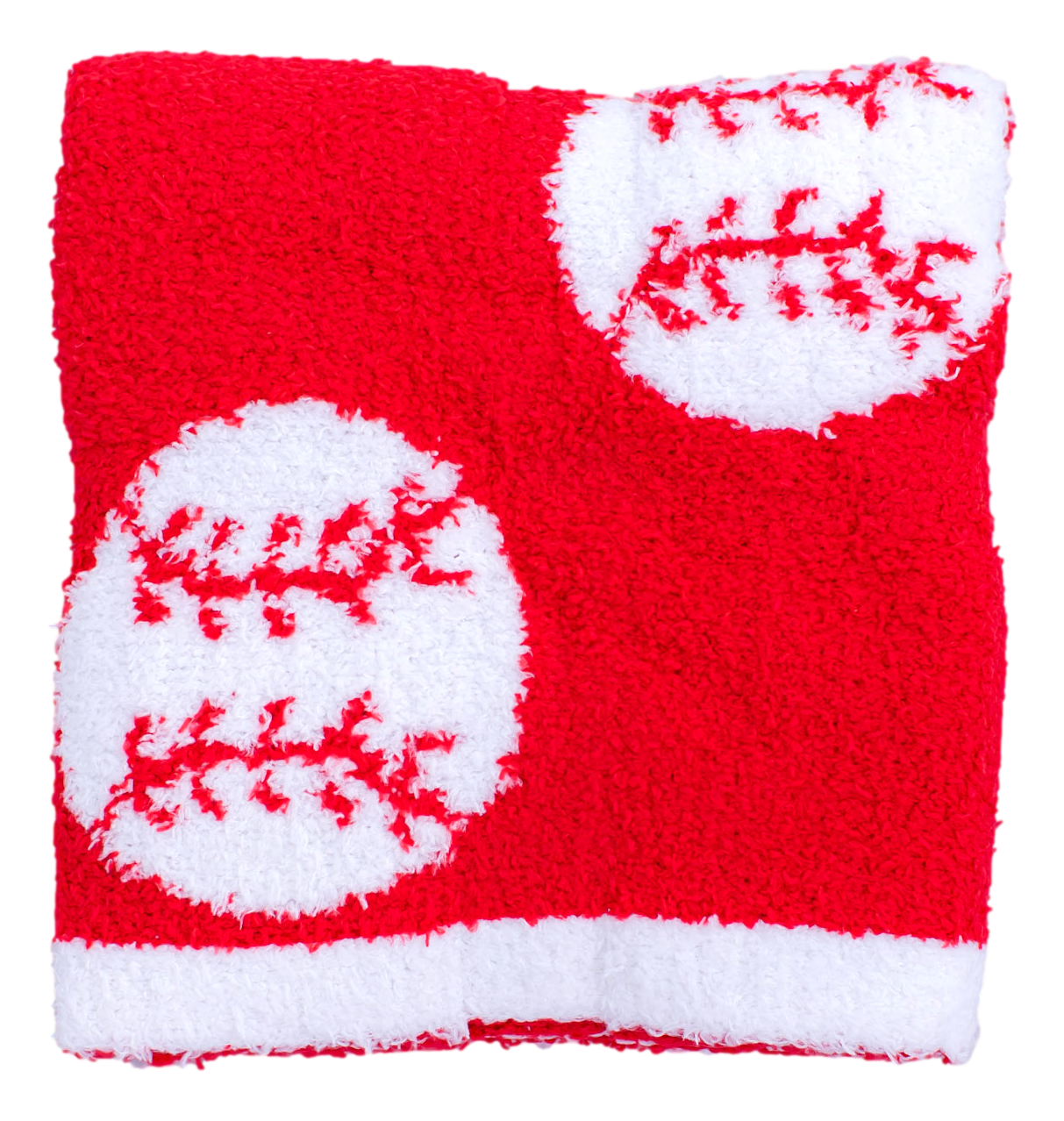 baseball plush blanket- RED/STROLLER