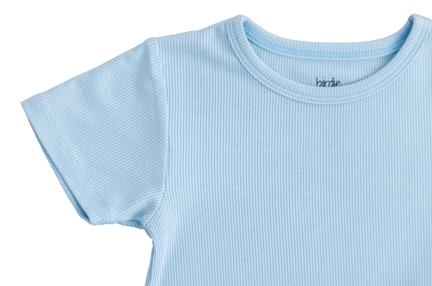 Baby Blue Ribbed 2-Piece Pajamas