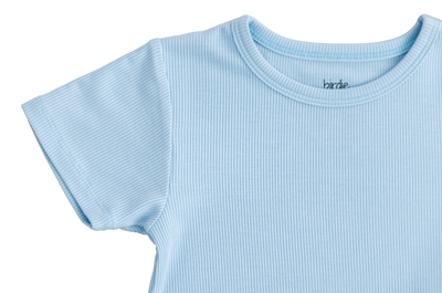 Baby Blue Ribbed 2-Piece Pajamas