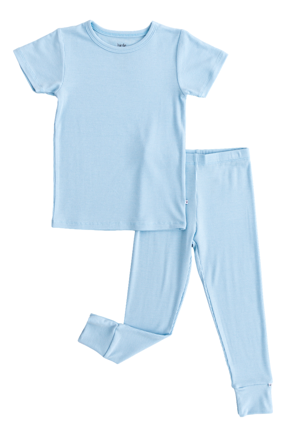 Baby Blue Ribbed 2-Piece Pajamas