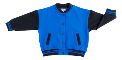 blue and black Varsity Jacket