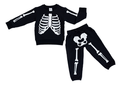 Bones Glow-In-The-Dark Jogger Set- GREY