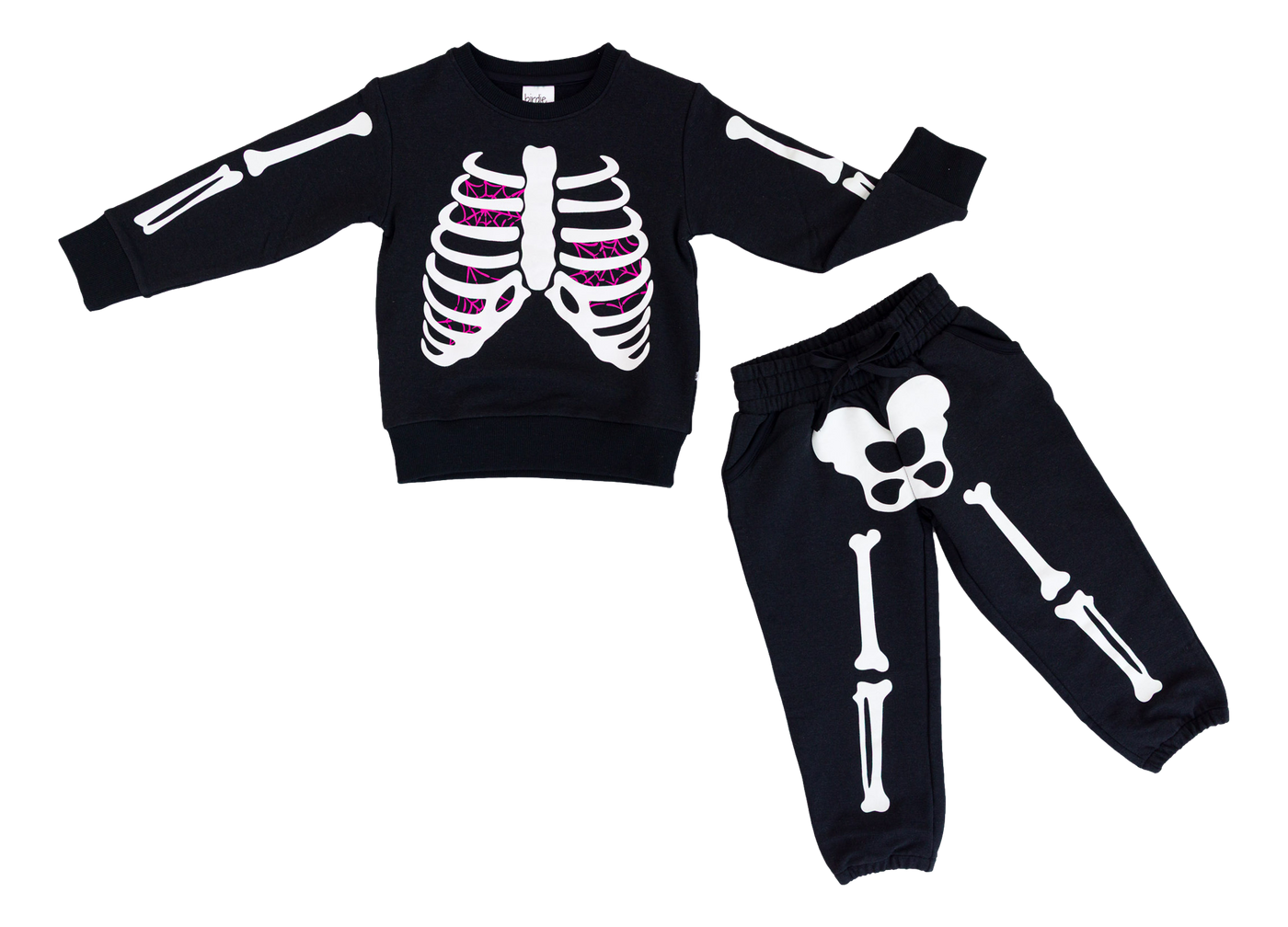 Bones Glow-In-The-Dark Jogger Set- PINK