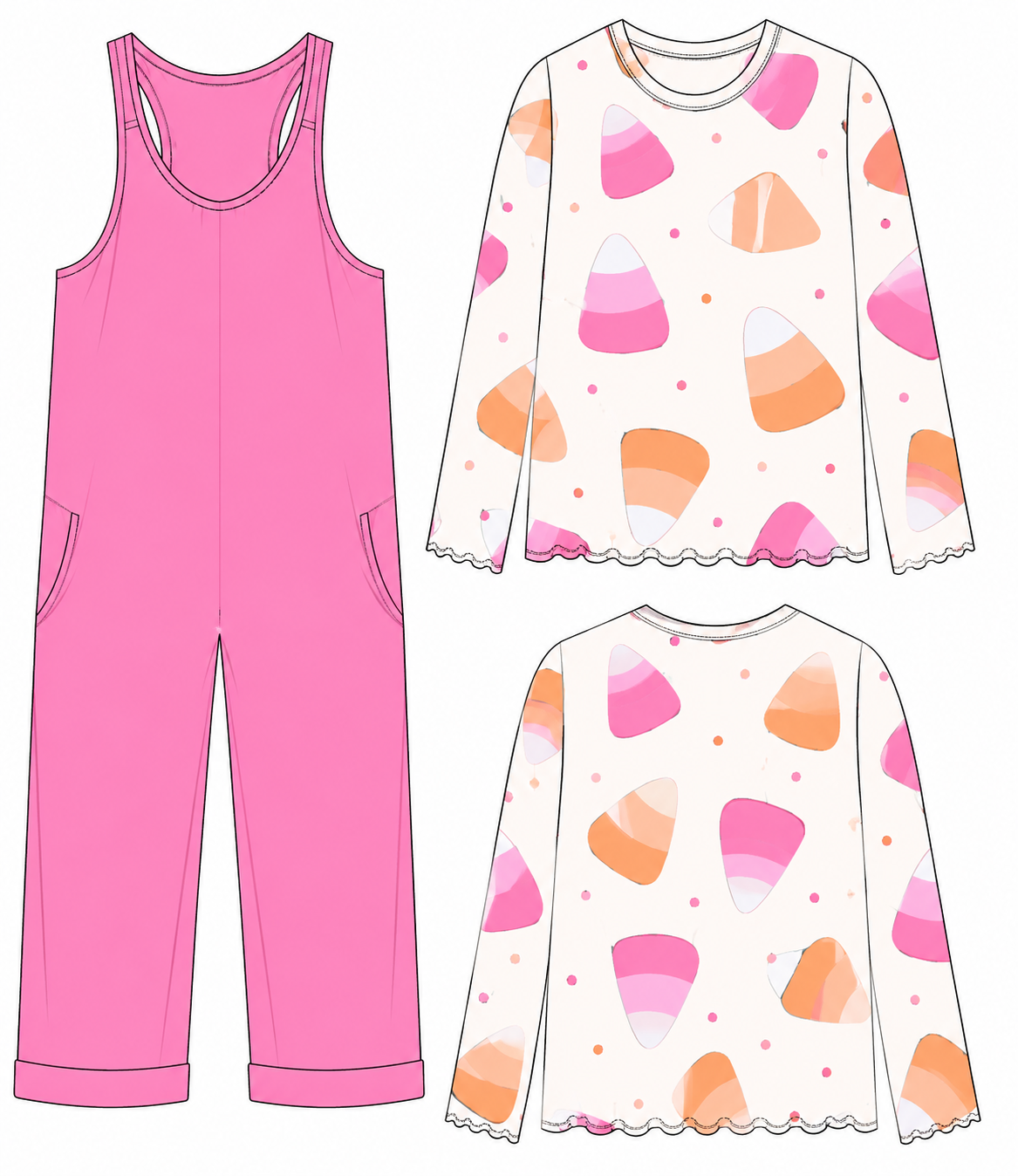 PRE ORDER: Candy Corn Jumper Set