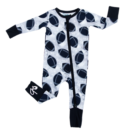 Graffiti Football Convertible Romper : SILVER AND BLACK