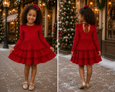 PRE-ORDER: Ruby Velvet Tie Back Dress