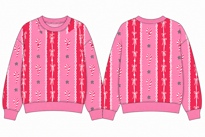 PRE SALE: Candy Cane Stripe Crewneck Sweatshirt