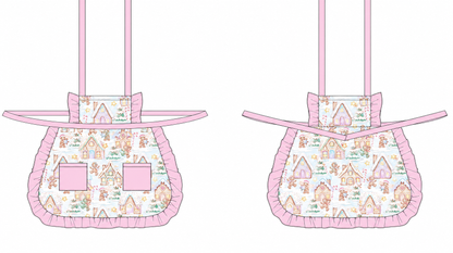 PRE-ORDER: Gingerbread Lane Ruffle Baking Apron