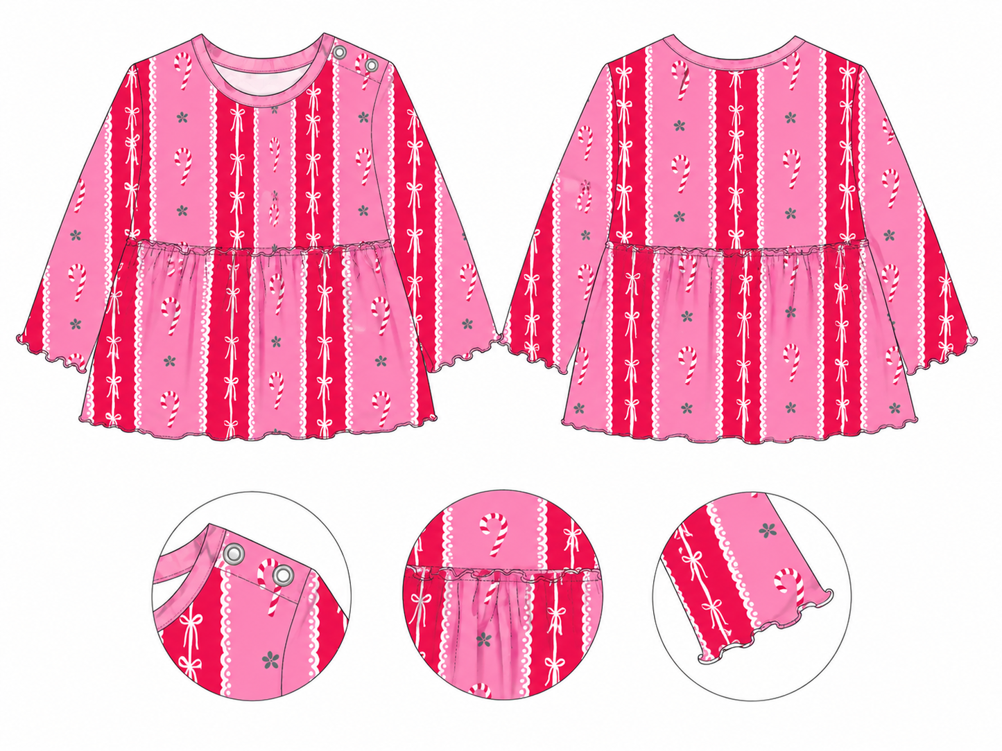 PRE-ORDER: Candy Cane Stripes Peplum Set