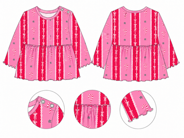 PRE-ORDER: Candy Cane Stripes Peplum Set
