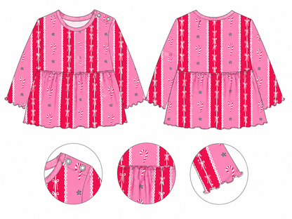 PRE-ORDER: Candy Cane Stripes Peplum Set