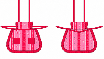 PRE- ORDER: Candy Cane Stripes Ruffle Baking Apron