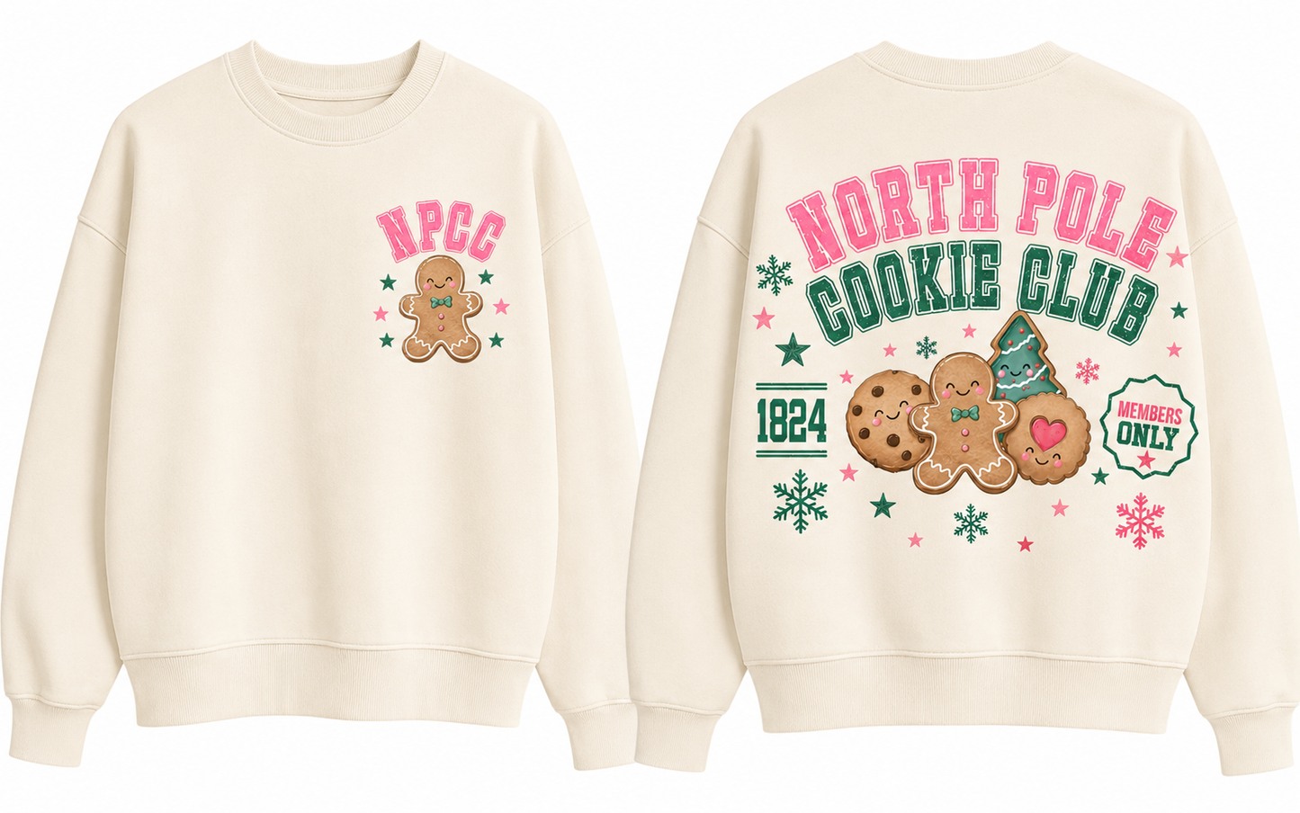 PRE-ORDER: North Pole Cookie Club Crewneck Sweatshirt - PINK
