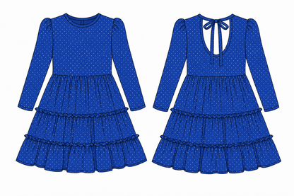 PRE-ORDER: Sapphire Velvet Tie Back Dress