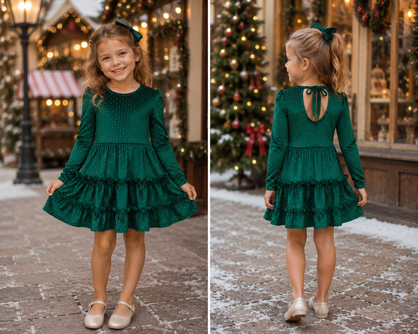 PRE-ORDER: Emerald Velvet Tie Back Dress