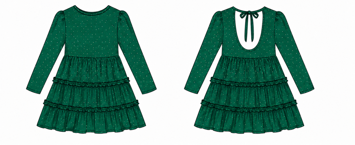 PRE-ORDER: Emerald Velvet Tie Back Dress