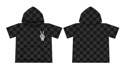 PRE ORDER: Distressed Checker Hooded T-Shirt