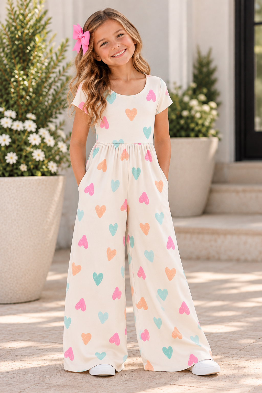 Doodle Hearts Bamboo Jumpsuit