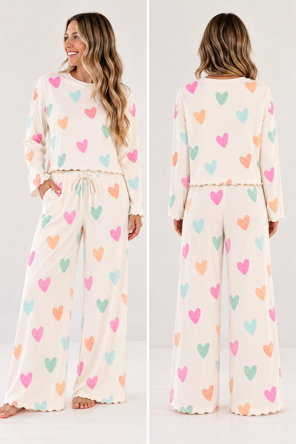 Doodle Hearts Women's Lounge Set