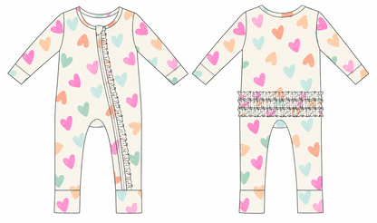 Doodle Hearts Ruffle Convertible Romper