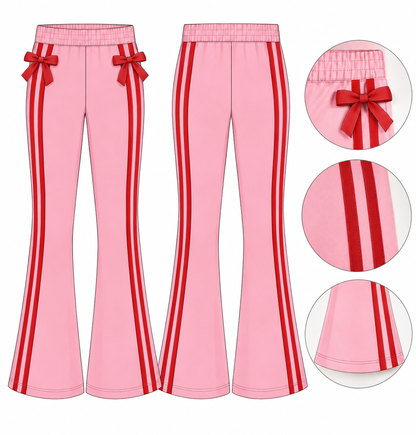 Pretty in Pink Bamboo/Cotton Flare Leggings