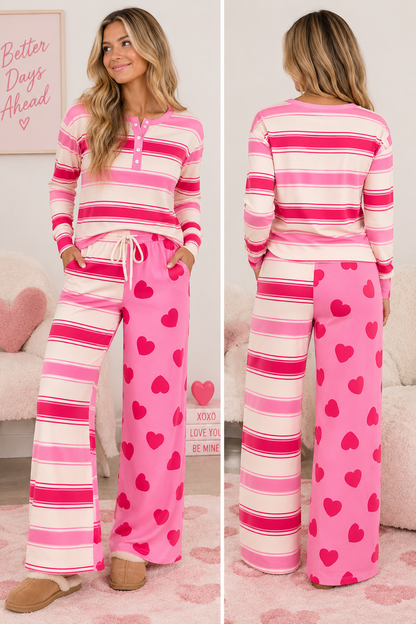 Sweetheart Stripe Women's Lounge Set