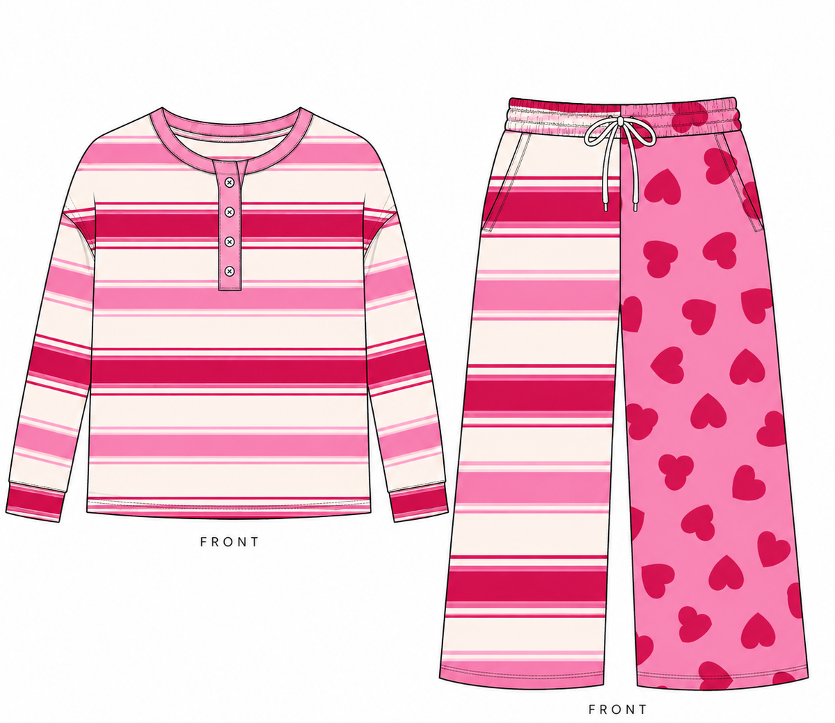 Sweetheart Stripe Women's Lounge Set