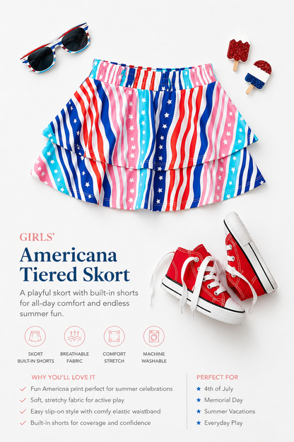 Americana 2-Tiered Skort