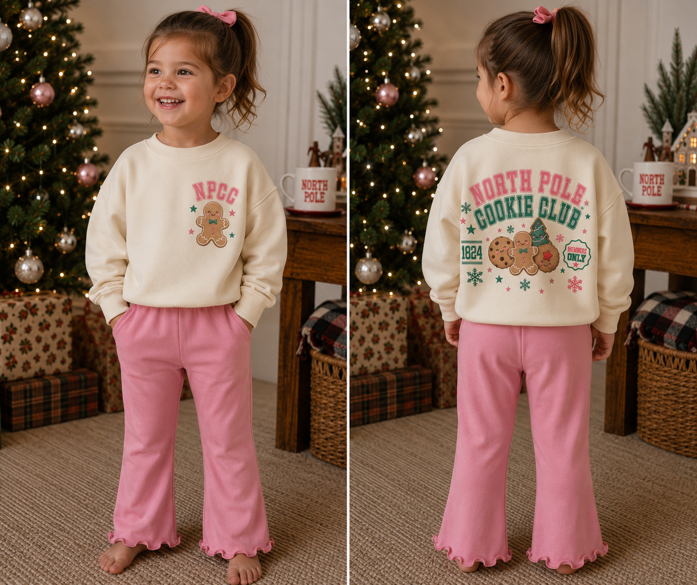 PRE-ORDER: North Pole Cookie Club Crewneck Sweatshirt - PINK
