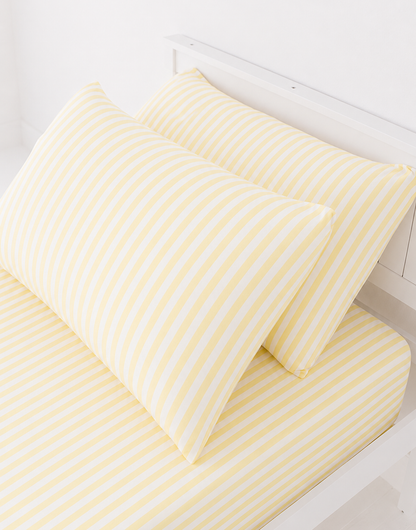 Lemon Stripes Pillowcase Set